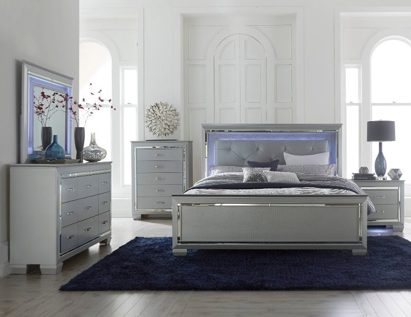 Get dumped and give your bedroom a modern update with the katy collection, priced over 50% less than on other furniture sites. Gray 4 Piece King Bedroom Set Allura Rc Willey