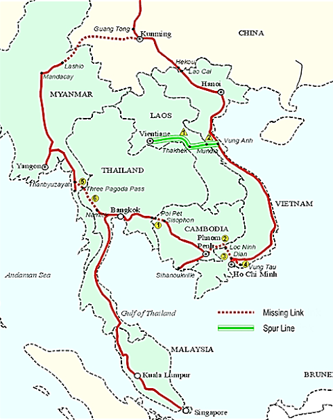gambar jaringan landasan kereta api utama di asia