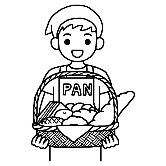 パン イラスト 白黒 ただの無料イラスト
