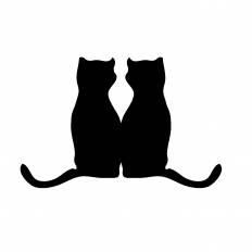 最高の猫 シルエット イラスト かわいい 美しい花の画像