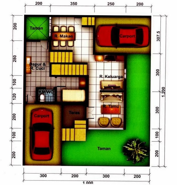 Desain Rumah Ukuran 6x10