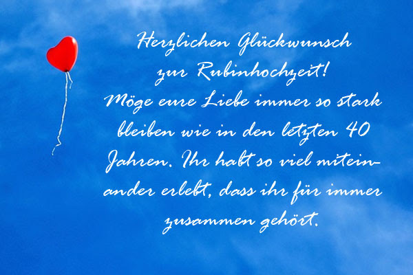 40 hochzeitstag sprueche zur rubinhochzeit zum ausdrucken. Rubinhochzeit Gluckwunsche Zum 40 Hochzeitstag