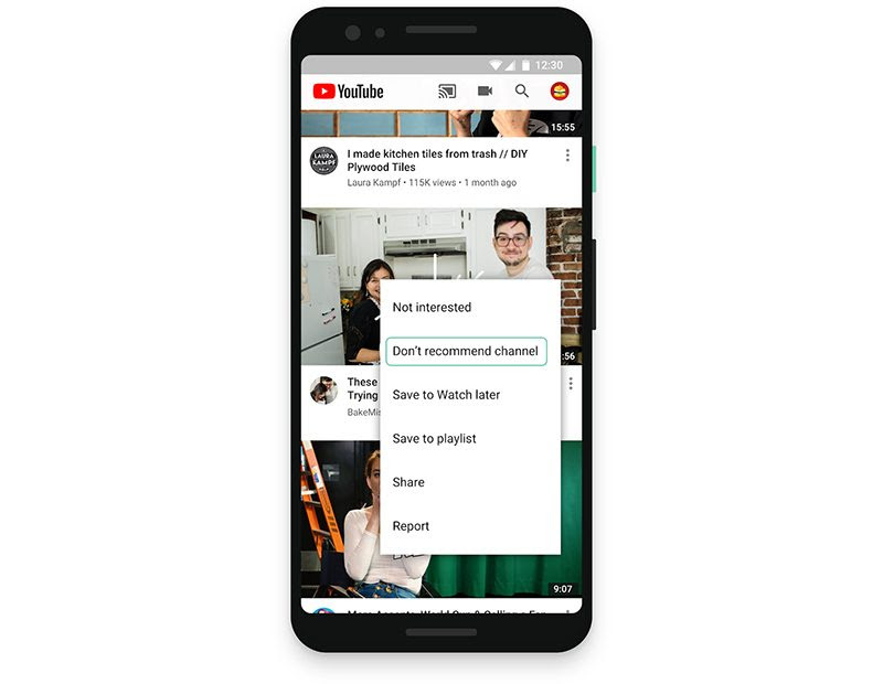 YouTube Adds 'Don't Recommend Channel' and New Explore Tools for