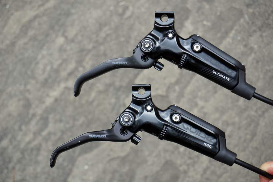 The brake combines the guide r lever with a caliper from the older code range of brakes. Unboxed Weighed First Rides Sram Guide Ultimate Hydraulic Mountain Bike Brakes Bikerumor