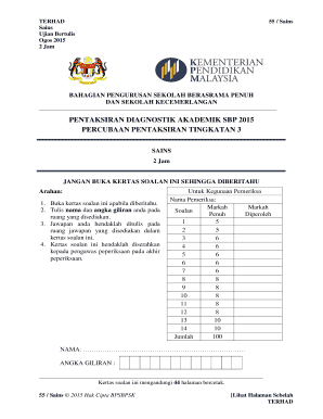 Soalan Ujian Diagnostik Matematik Tingkatan 1 - Kecemasan r