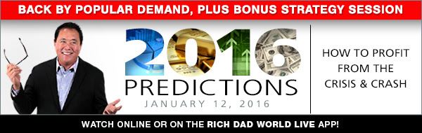 Join us for the online event of 2016 Predictions: How to Profit from the Crisis. Use Promo: PROFIT to get FREE entry!