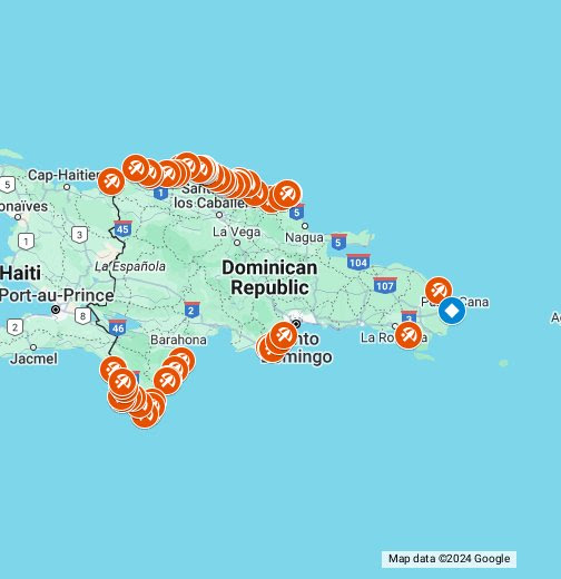 "Лучшие пляжи Доминиканы" (Google Мои карты)