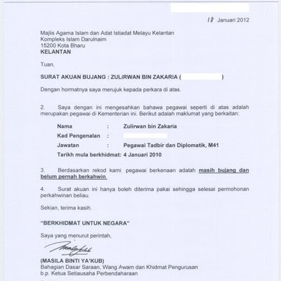 Surat Permohonan Kerja Sebagai Kerani - Omong c