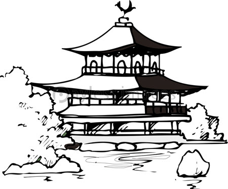 印刷可能 京都 イラスト 白黒 たつく
