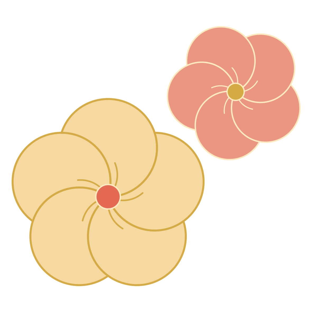 上お正月 花 イラスト 簡単 動物ゾーン