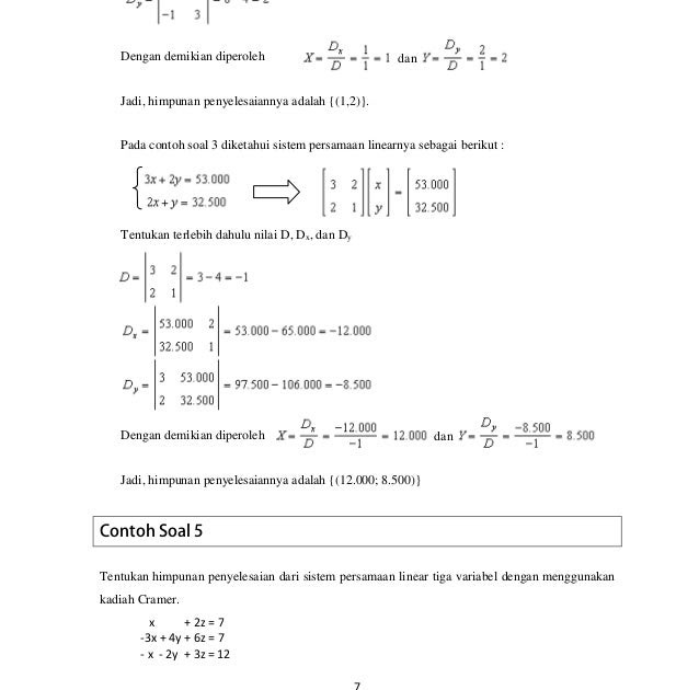 Contoh Soalan Persamaan Linear Dalam Satu Pembolehubah 