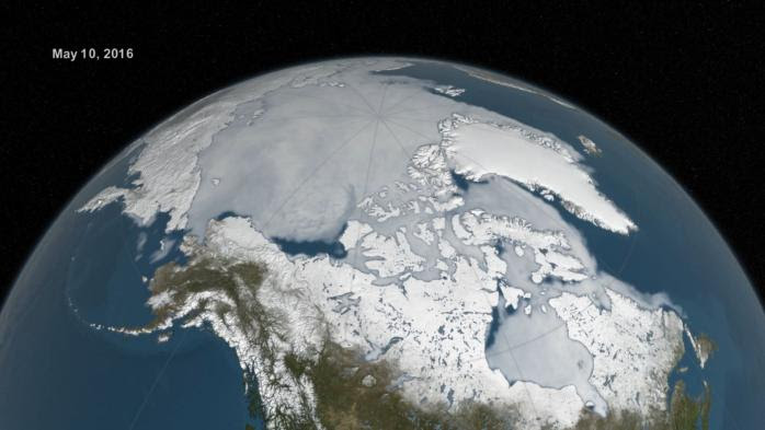 VIDEO. Six mois de fonte de l'Arctique, filmés de l'espace par la Nasa
