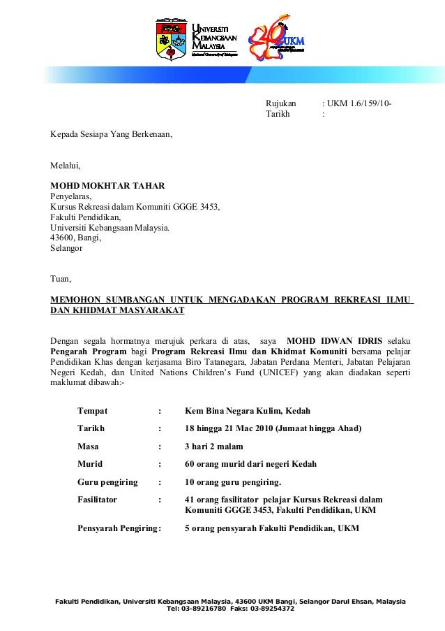 Surat Permohonan Rasmi Minta Kerja - Cerlitoh