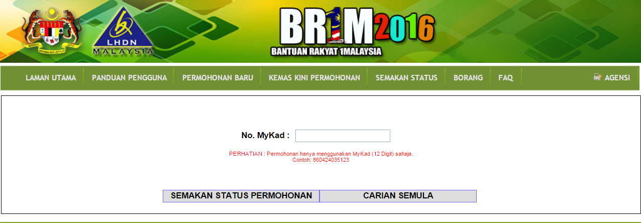 Semakan Br1m Dalam Proses - Contoh Paket