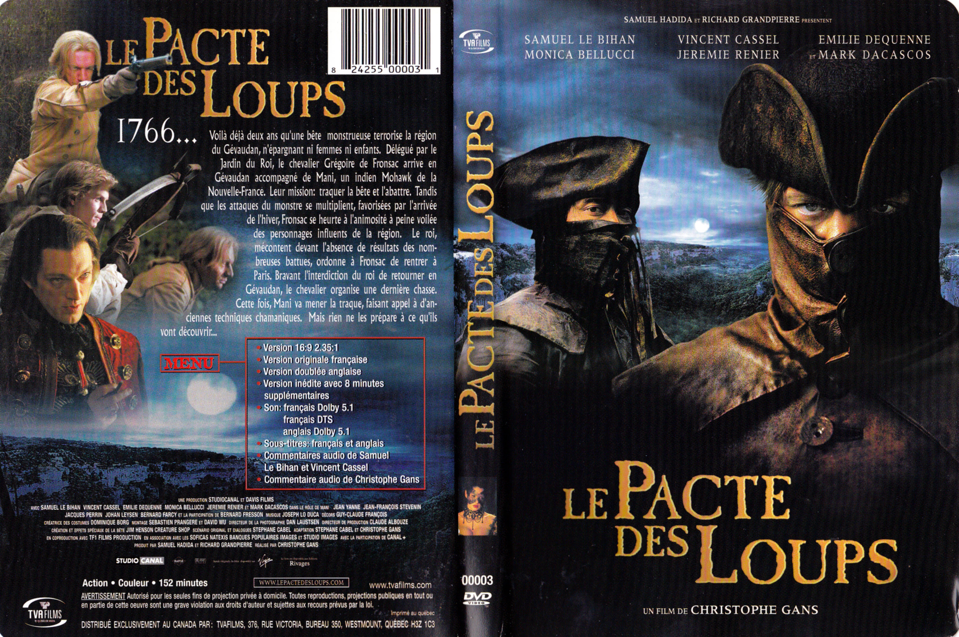 Jaquette Dvd De Le Pacte Des Loups Canadienne Cinema Passion