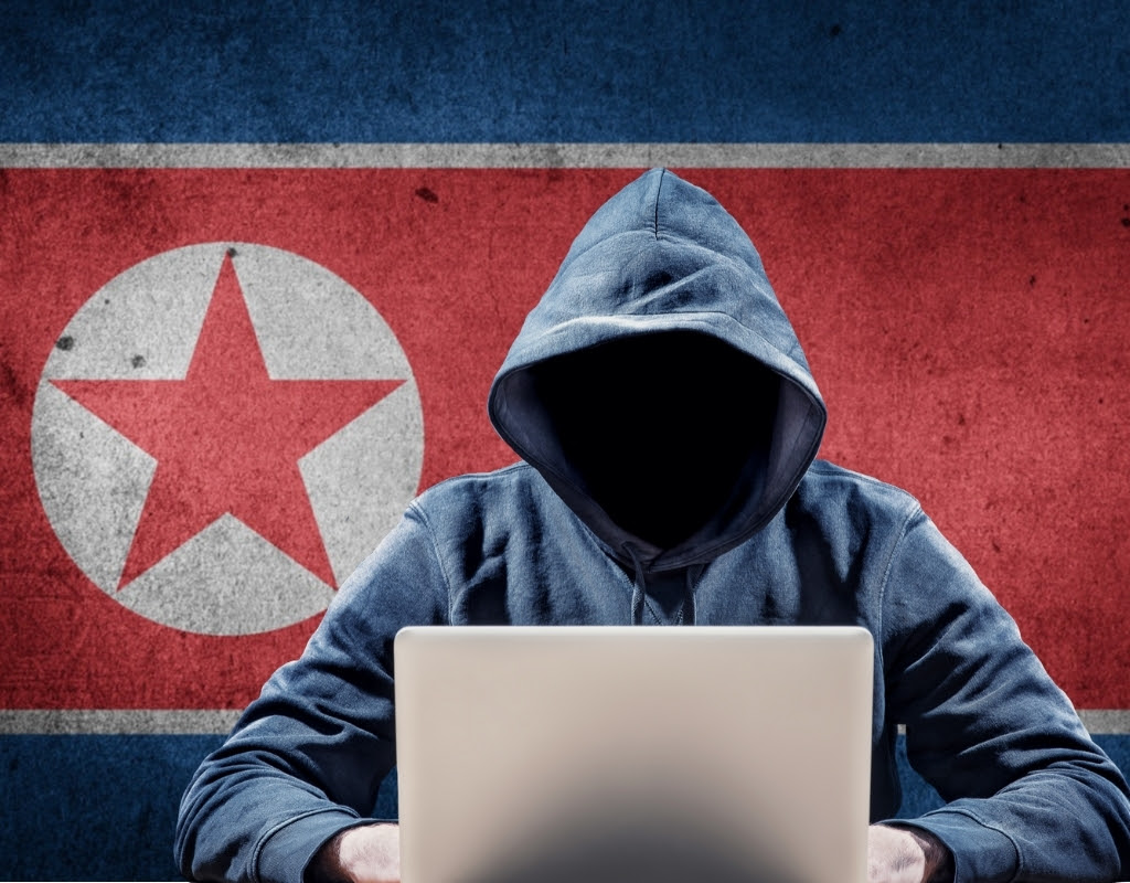 Art showing a shady North Korean Hacker.