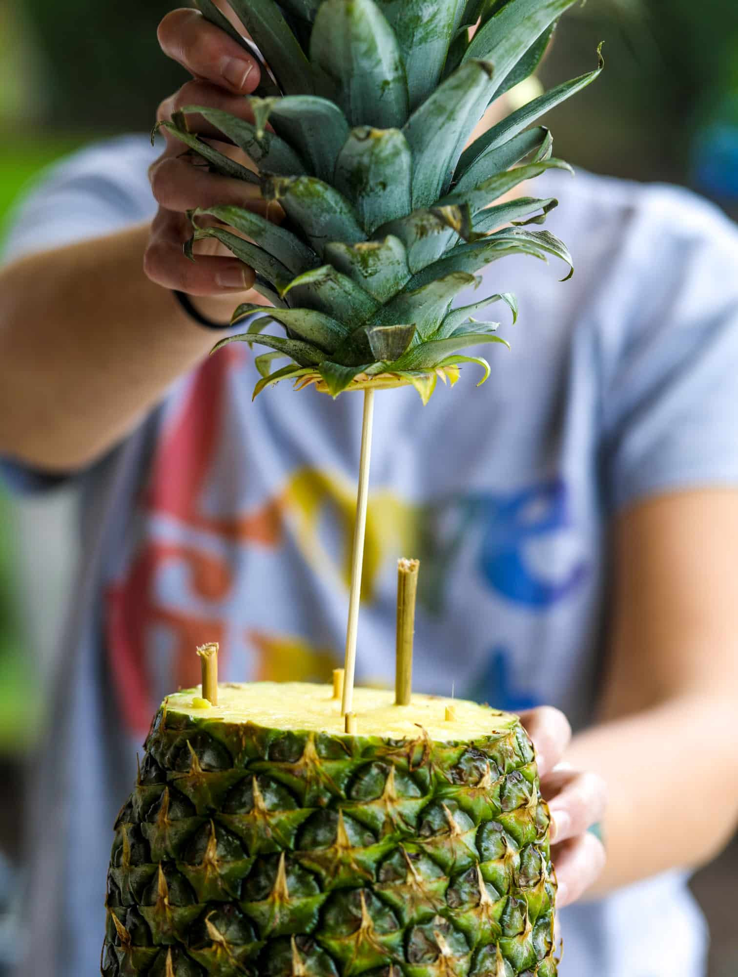 Made this for a baby shower. Pineapple Palm Tree Fruit Tray How To Make A Pineapple Palm Tree