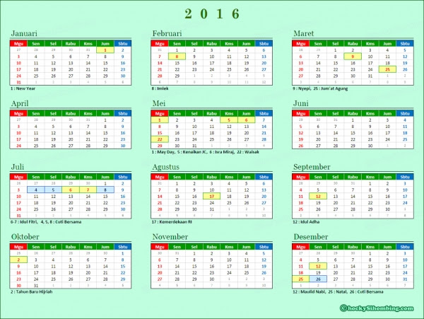 Jadwal Maulid Nabi 2016 - Sumpah Pemuda '17