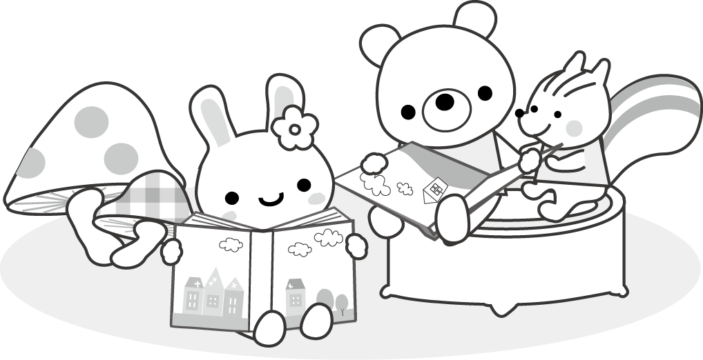 最高の動物画像 Hd限定読書の秋 イラスト 白黒