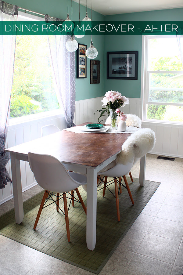 Your dining space just got more exciting with the sleek and chic styling of the donovan collection made by powell. Home Life Teal And White Dining Room Makeover After Squirrelly Minds