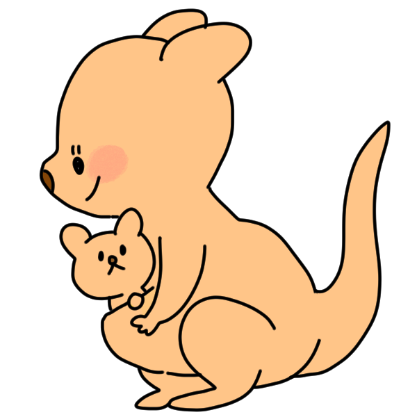 すべての動物の画像 トップ100 カンガルー イラスト かわいい