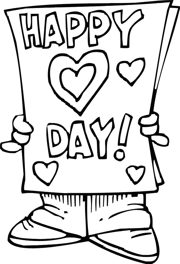 Download Valentines Day Cards Coloring Pages Vallentine Gift Card