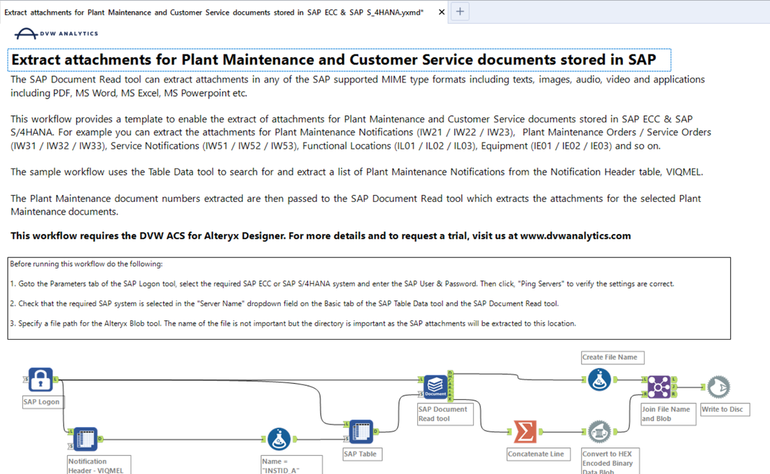 Www.xltemplates.org an easy and easy to understand template has 8 columns. How To Extract Attachments For Sap Ecc Sap S 4hana Plant Maintenance And Customer Service Documents Into Alteryx Dvw Analytics