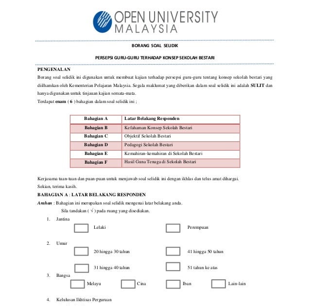 Contoh Soalan Soal Selidik Pengajian Am - U Soalan