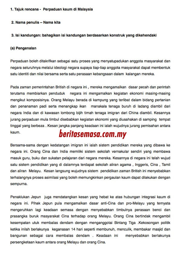 Contoh Karangan Rencana Pt3 - 15 - Contoh U