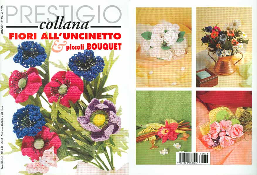 Bouquet di fiori all'uncinetto schemi. Fiori All Uncinetto 26 Soggetti Per Realizzare Fantastici E Originali Bouquet Completi Di Schemi Spiegazioni Lrun000073 Lo Spillo Supermerceria