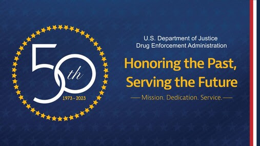 DEA 50th anniversary banner