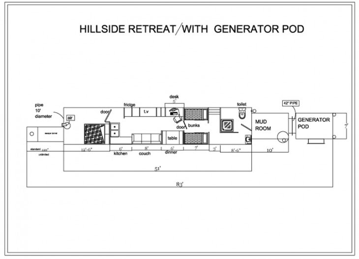 planos de casa subterranea con generador