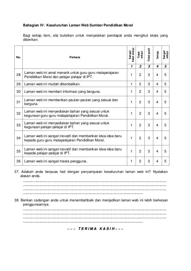 Contoh Borang Soal Selidik Selepas Kursus - Contoh 36