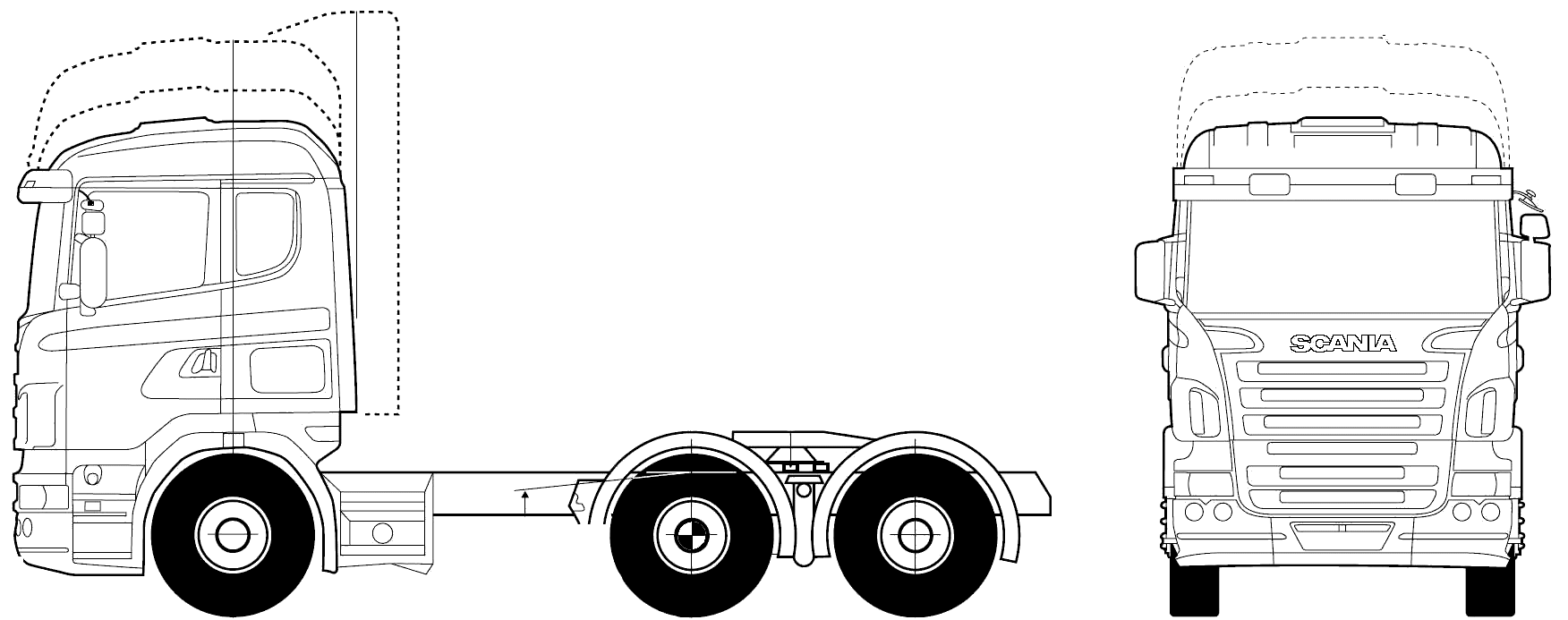 Kleurplaat Vrachtwagen Scania V8 - Kleurplaten