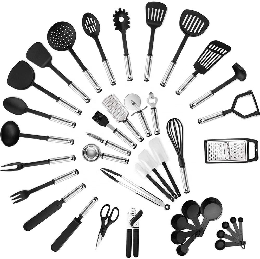 Bases made from even heating aluminum for better control while cooking Cheap Price 40 Piece Stainless Steel Cooking Utensils Tools Non Stick Kitchen Utensils Set Buy Cooking Utensils Set Nylon Cooking Utensils Stainless Steel Serving Utensil Set Product On Alibaba Com