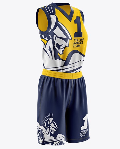 Download 451+ Basketball Kit W V-Neck Mockup Half Side View ...