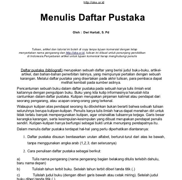 Contoh Daftar Pustaka Buku Indonesia - Gambar Con