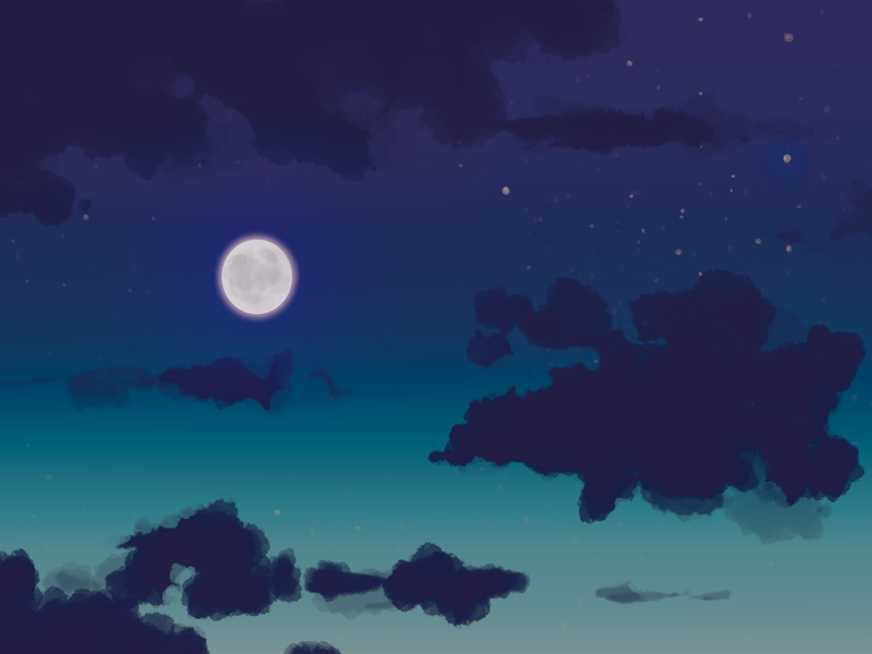 綺麗な月 書き方 イラスト アニメ画像