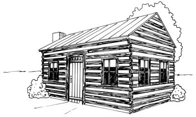 How To Draw A Log Cabin Step By Step