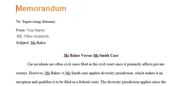 Draft an office memorandum to your supervising attorney in which you