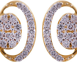 18k White Gold Cluster Earrings in Amazon