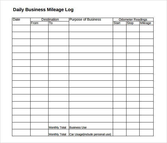 20 Best Mileage Log Template For Self Employed