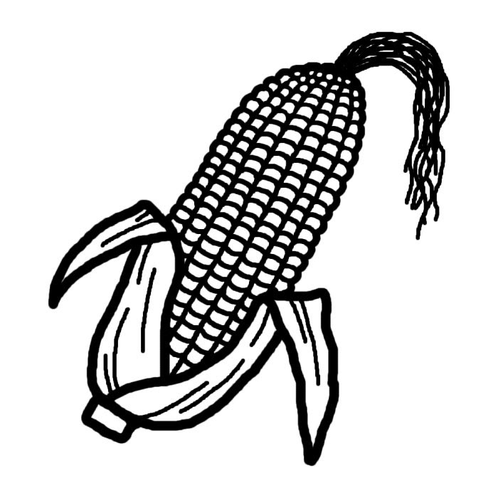 すべての動物の画像 無料印刷可能とうもろこし イラスト 白黒