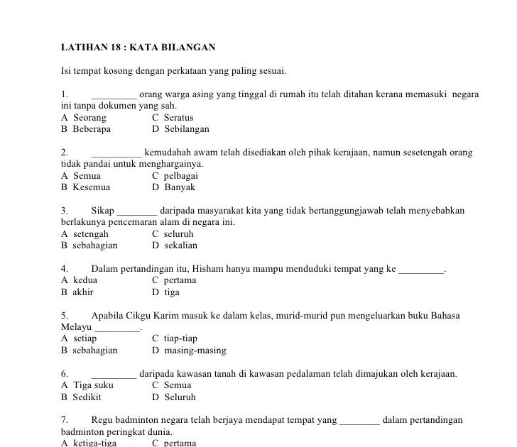 Contoh Soalan Imbuhan Pinjaman - I Soalan