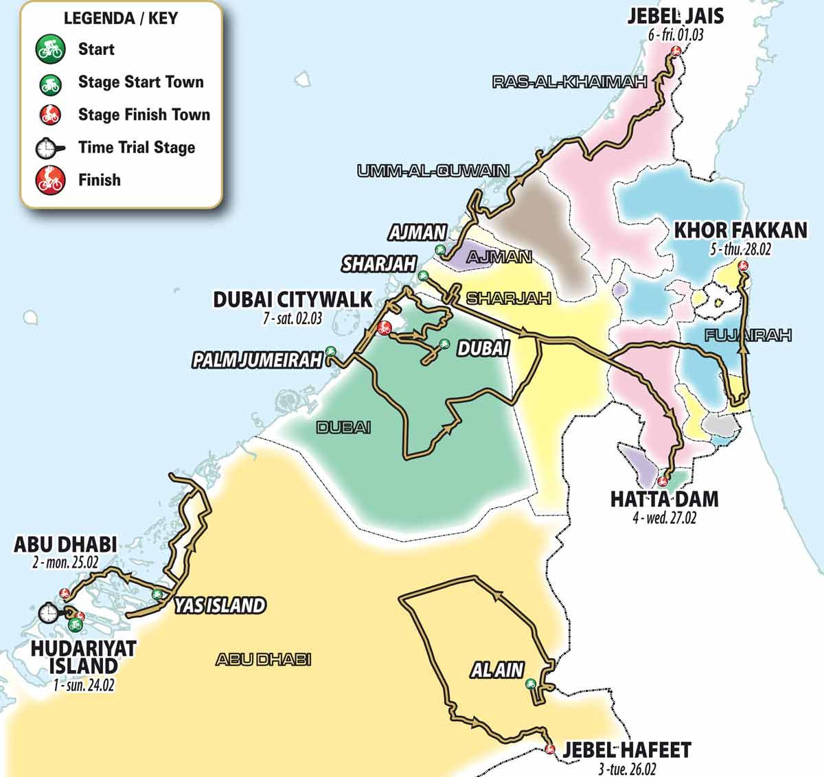 Uae tours and trips 2021/2022. Etappen Profile Favoriten Vorschau Auf Die Uae Tour 2019 Cycling Magazine