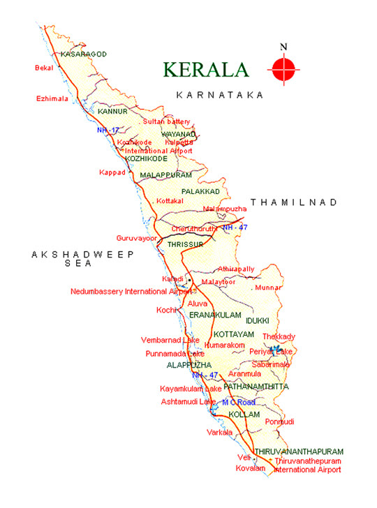 Kerala has some of the spectacular dams which are also prime tourist destination. Map Of Kerala Vacation Holiday Honeymoon Tour Travel Packages To Kerala