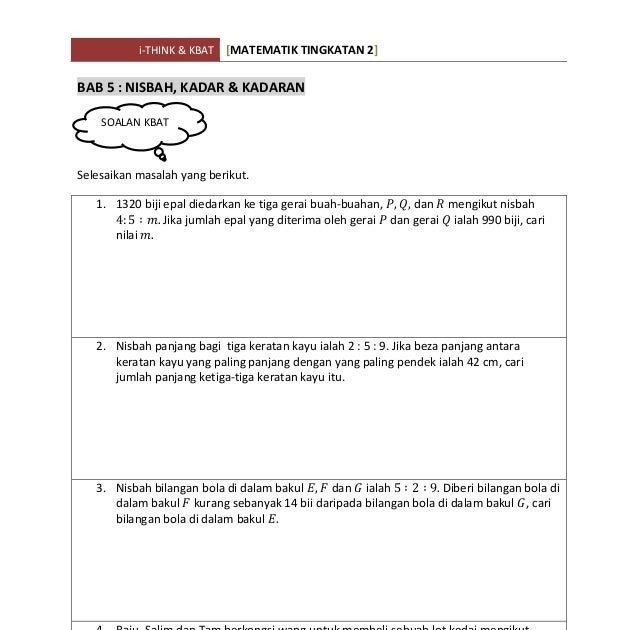 Contoh Soalan Matematik Tingkatan 4 Kertas 2 Pertengahan 