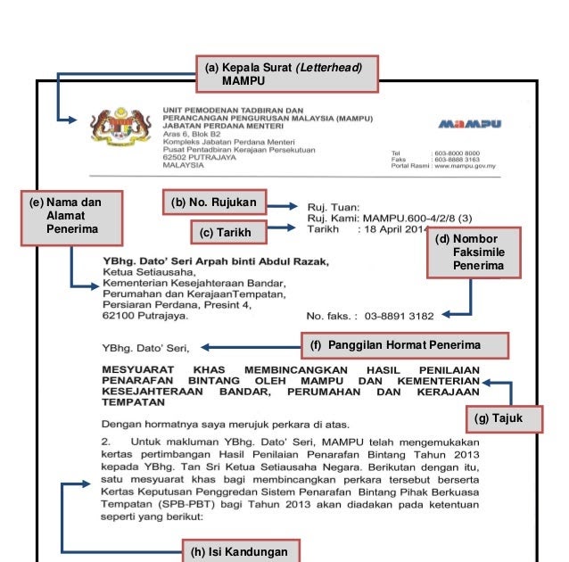Contoh Format Surat Rasmi Kerajaan Malaysia - Rasmi Ru