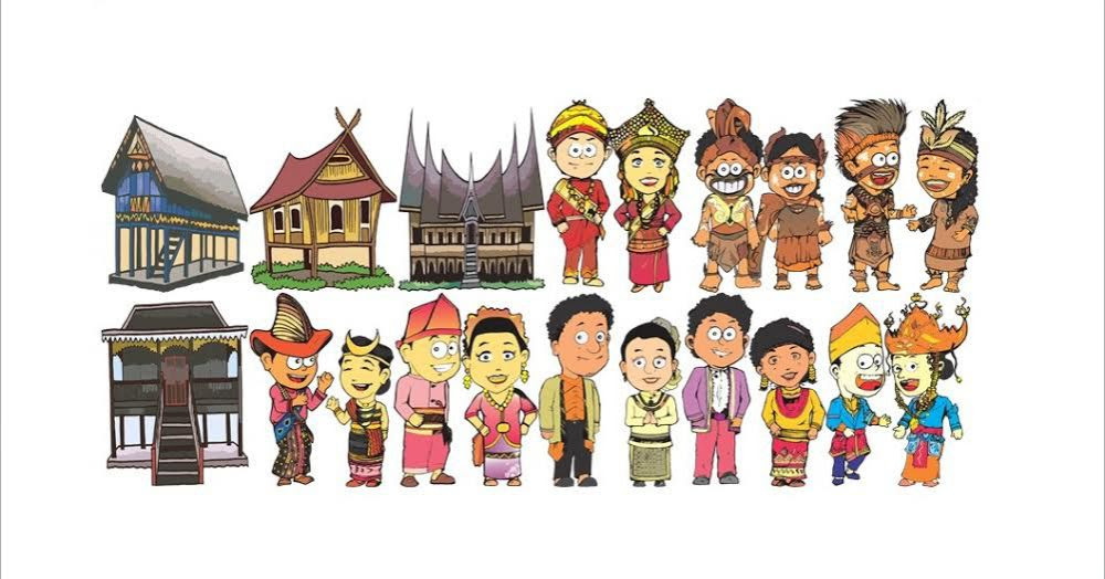 Gambar Kartun Rumah Adat Di Indonesia