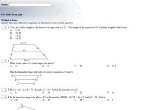 Worksheets are 6 properties of trapezoids, area of trapezoids found worksheet you are looking for? Trapezoids And Kites Multiple Choice Worksheet For 9th 12th Grade Lesson Planet